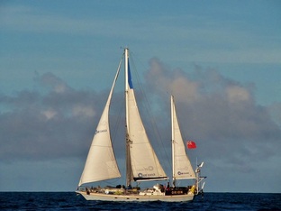 Trawling for plastics aboard Orion of Aberdeen