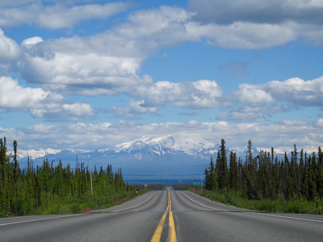 The Wrangell Mountains near Glennallen, Alaska. 