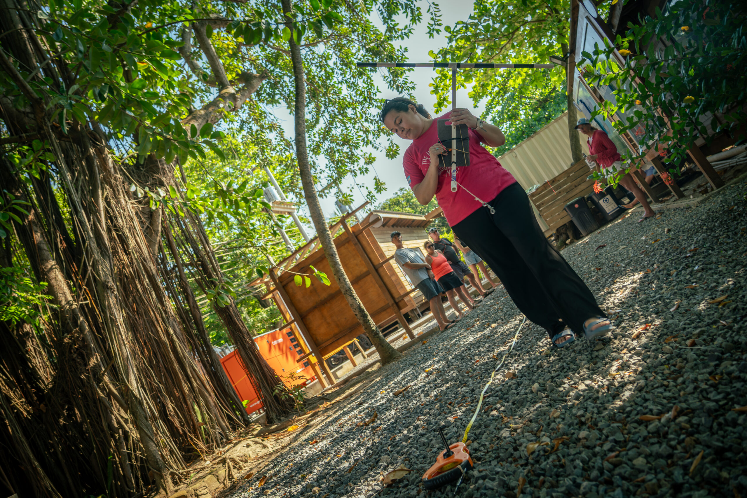 Andrea Godoy displaying a transect during an in-person training with volunteers.